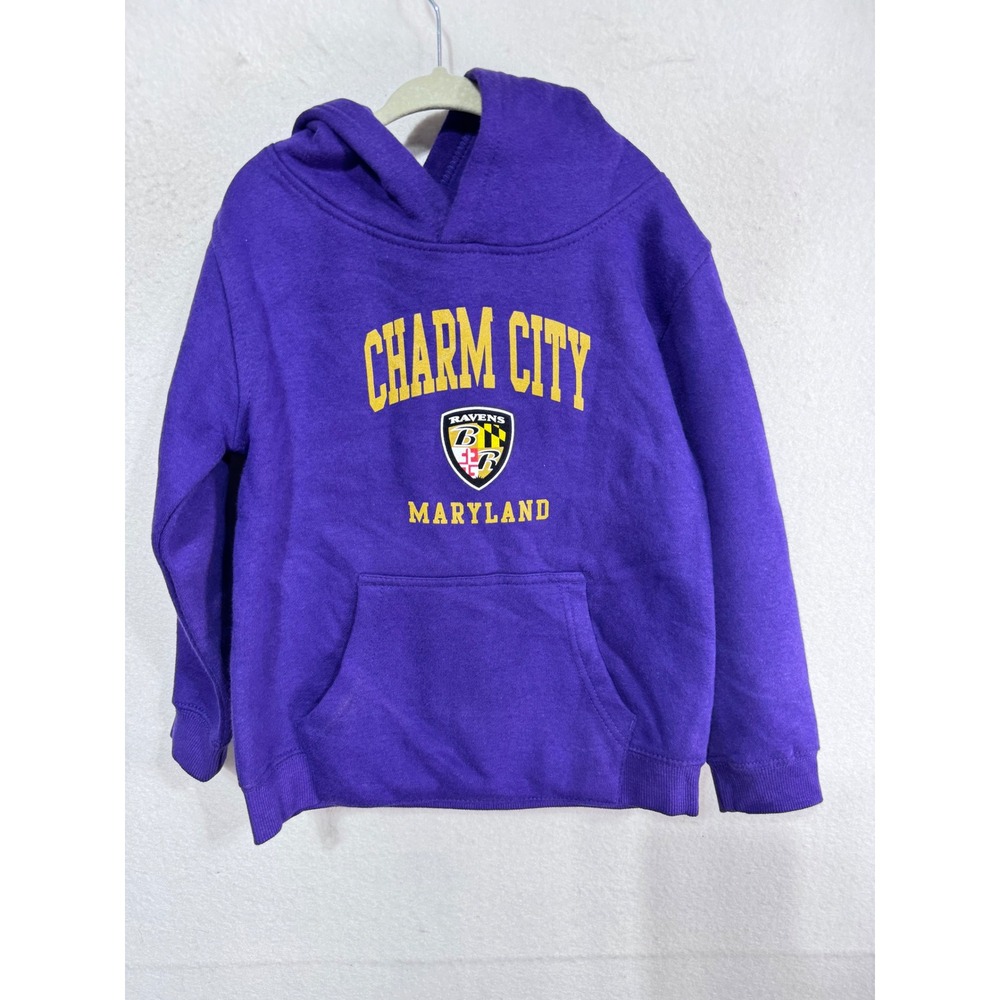 Outerstuff Kids M-5/6 Purple Hoodie Charm City Baltimore Ravens NFL Sweatshirt